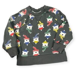 Hanna Anderson Kids Winter Hat And Scarf Polar Bear Printed Pull On Crewneck 90